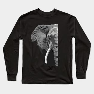 Elephant, digitally drawn artwork Long Sleeve T-Shirt